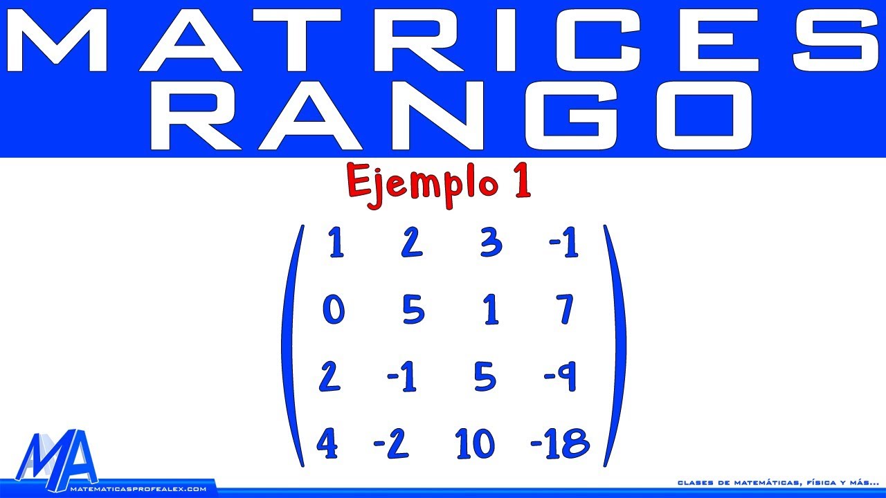 Rango de una matríz método de Gauss | Ejemplo 1