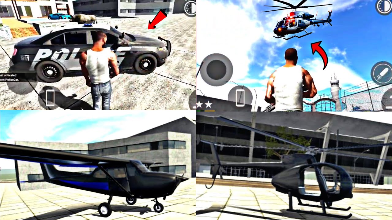 Police 👮 helicopter 🚁 cheat code police car Indian bike driving 3d 