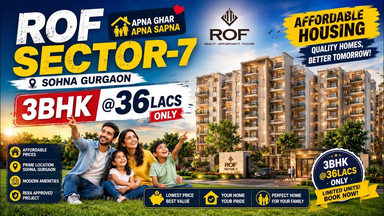 3BHK || @36LACS || New launch Affordable Housing || ROF, Sector- 7, Sohna GURGAON 