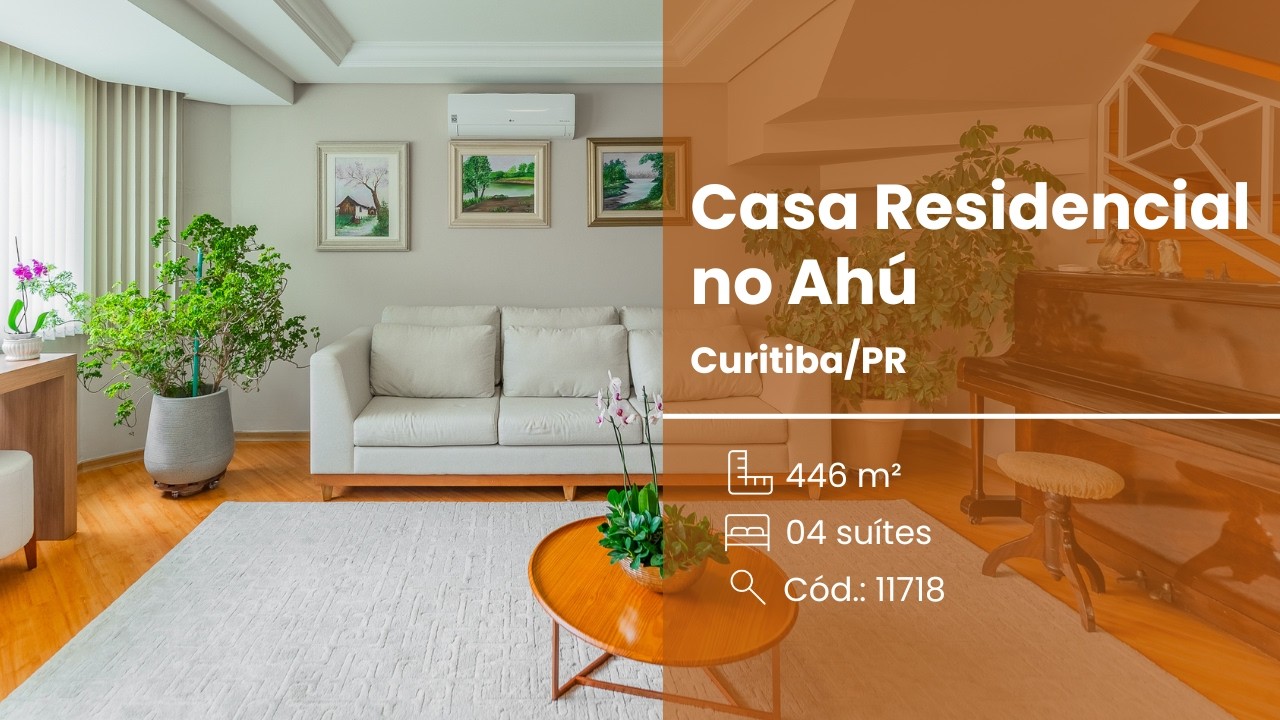 Casa Residencial, 04 Suítes, 06 Vagas, Ahú, Curitiba.