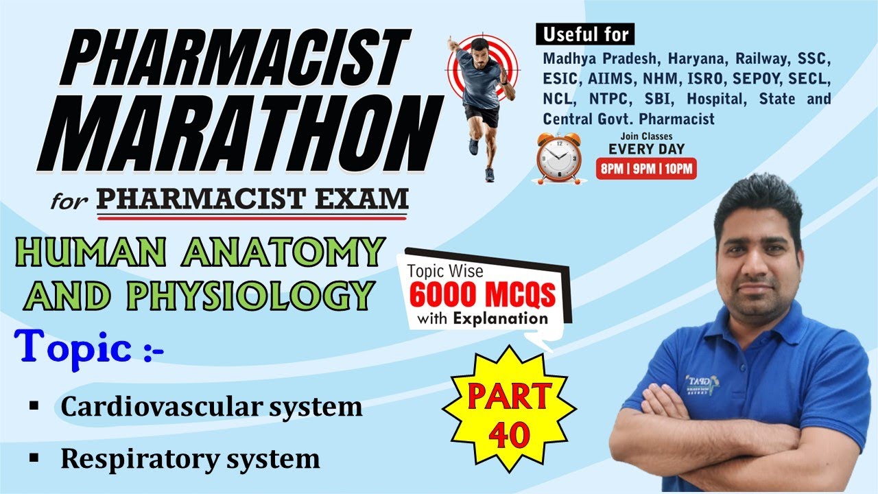 PHARMACIST EXAM MARATHON CLASS -40| HAP (1776-18525) CVS and Respiratory system