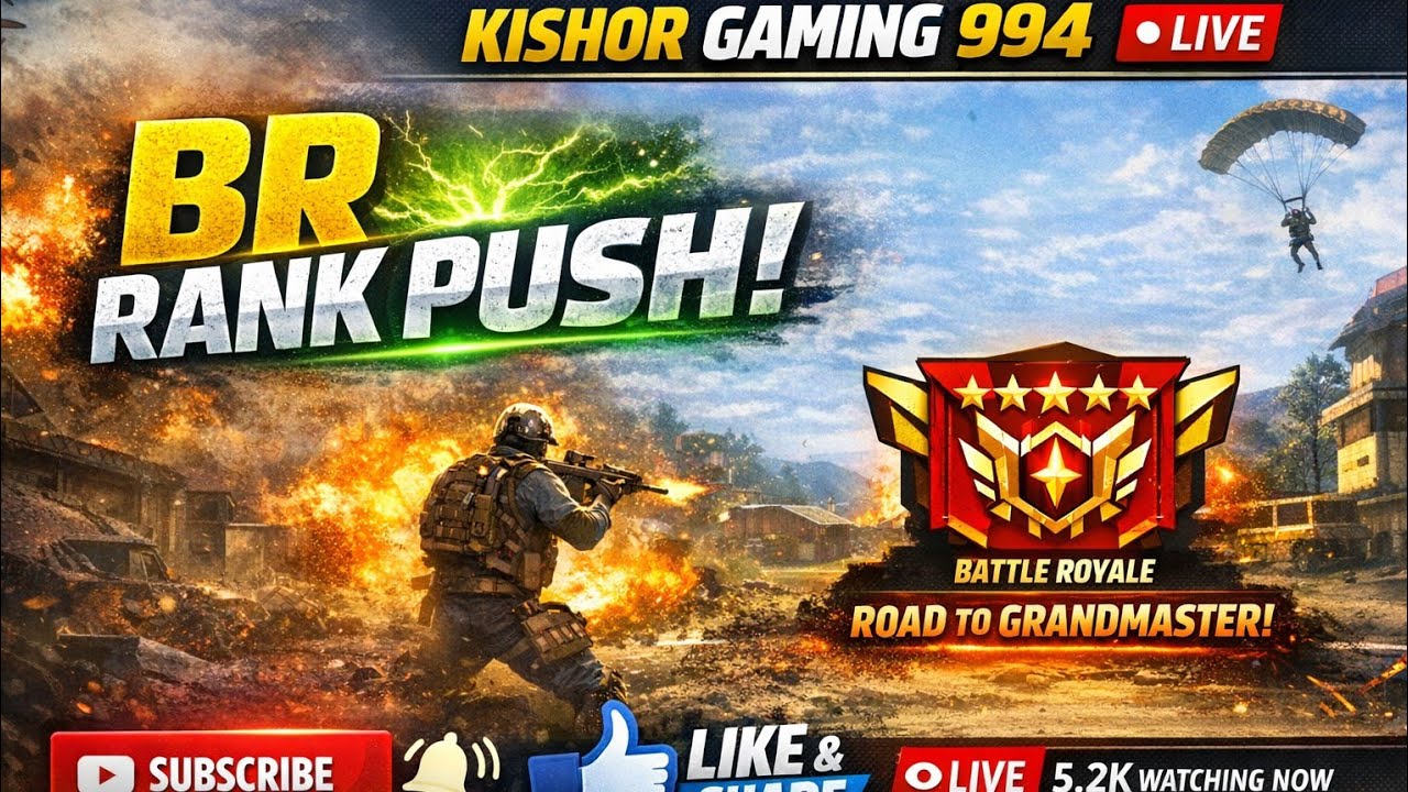 🔴 FREE FIRE LIVE STREAM | BR RANK PUSH | KISHOR GAMING 994