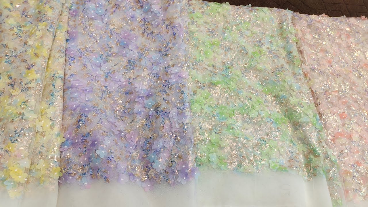 New Design 3D Fancy net 3D flower Avaible #shansilkcenter #embrodering 