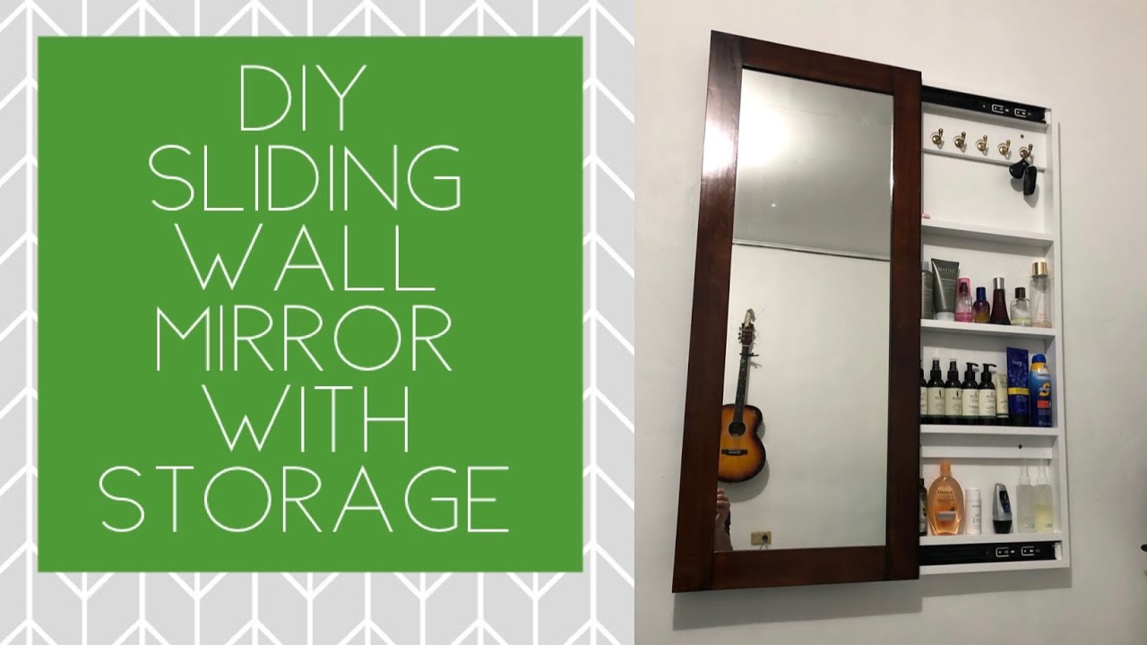 PAANO GUMAWA NG WALL MIRROR WITH STORAGE // DIY SLIDING WALL MIRROR WITH STORAGE // DIY WALL MIRROR