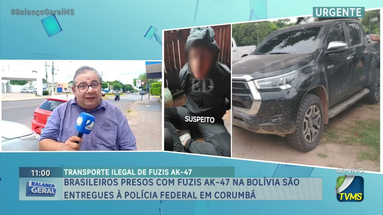 Brasileiros presos com Fuzis AK-47 na Bolívia são entregues à Polícia Federal em Corumbá