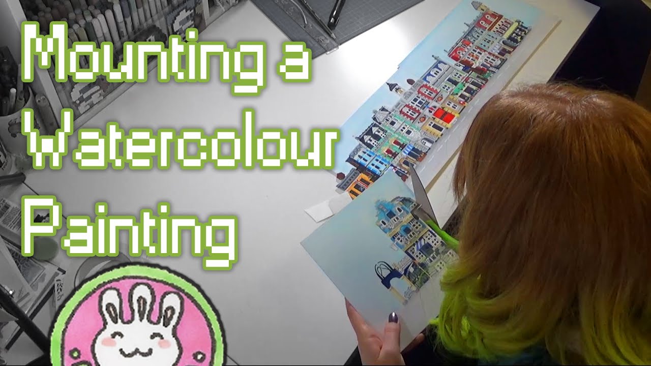 Mounting a Watercolour Painting - Timelapse (Combining a painting over several pieces of paper)