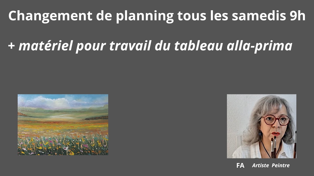 Changement de planning et matériel pour l’atelier: préparation d'une peinture au  couteau alla-prima