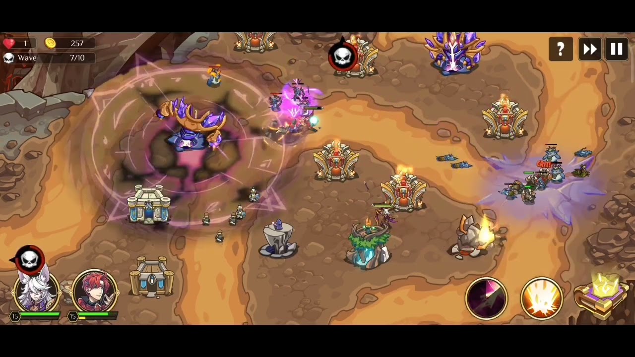 Kingdom war: TD offline games Level 13 Hell difficulty 3 stars Overwhelming number
