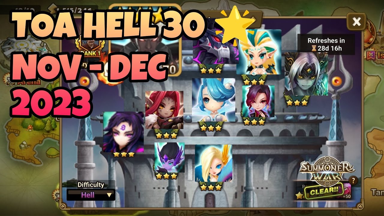 TOA HELL 30 🌟 NOVEMBER - DECEMBER 2023 [Summoners War : Sky Arena]