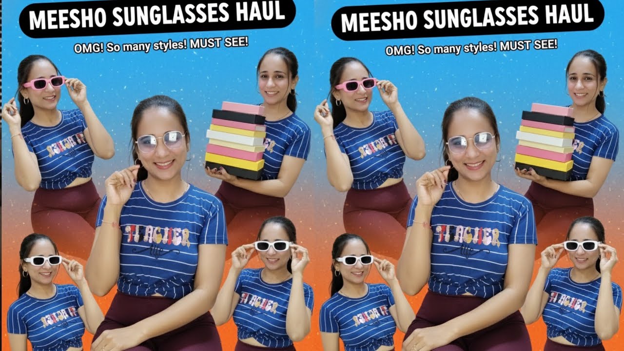 Meesho Sunglasses Haul 😎મિશો માંથી મંગાવ્યા ૭૦ રૂપિયા માં આટલા બધા ગોગલ્સ 👓 Uttrayan Special 