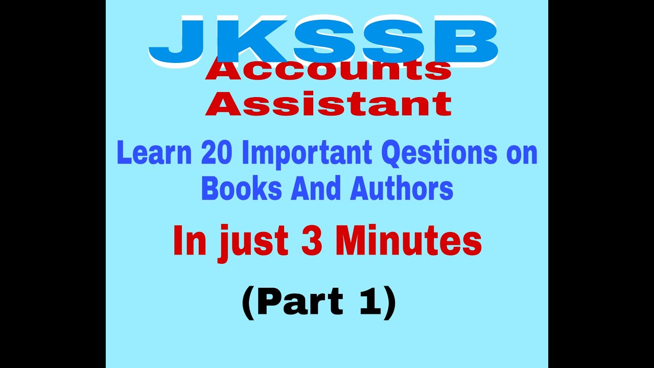 JKSSB: Important Books And Authors Questions
