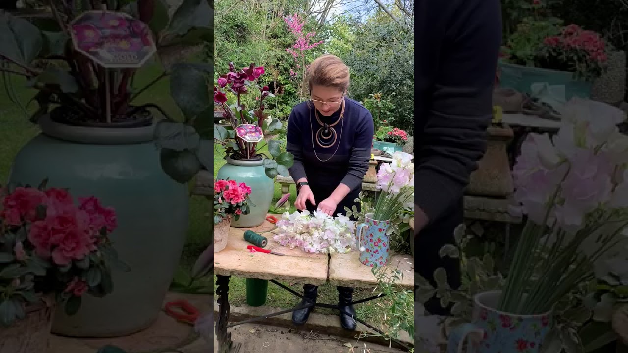 Guide on how to make a sweet pea bouquet