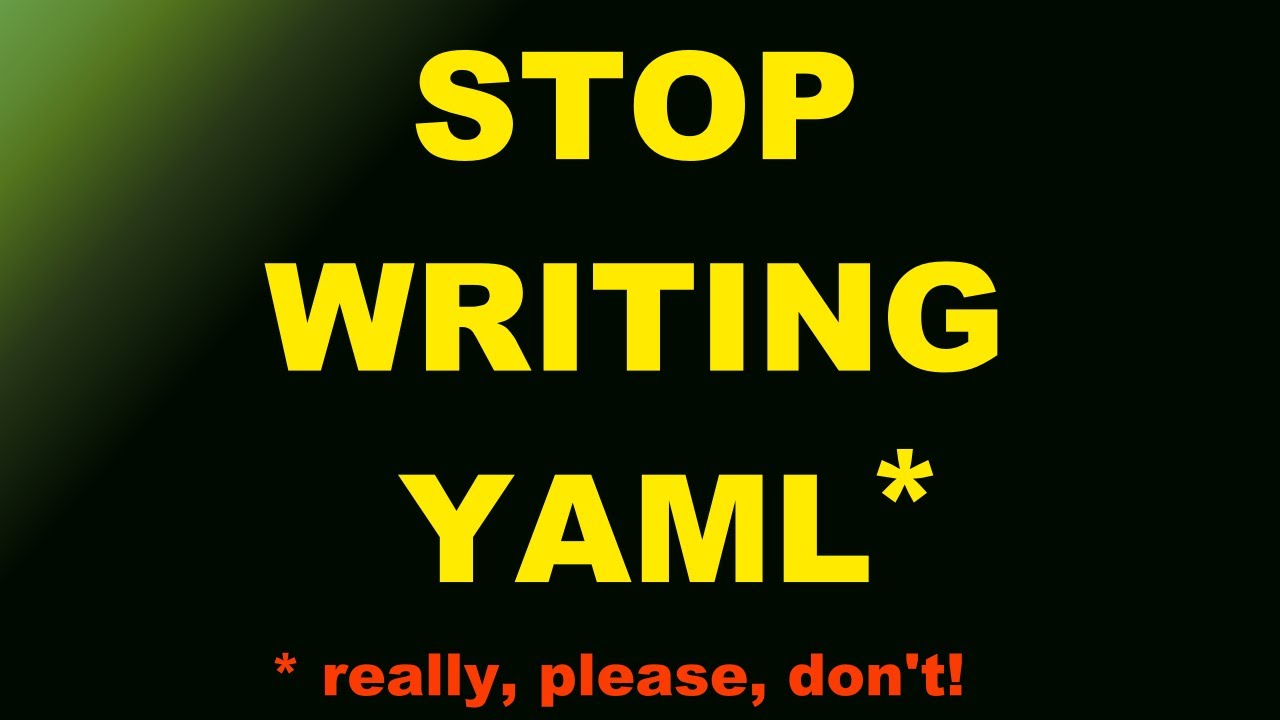 На что заменить отвратительный YAML? [EN Subs]