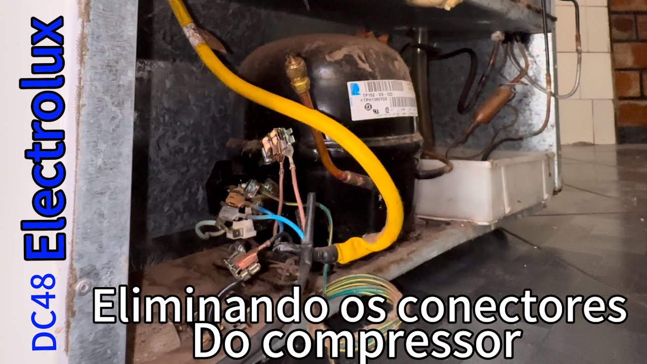 Fazendo ligação das conexões no compressor geladeira Electrolux dc47 dc48