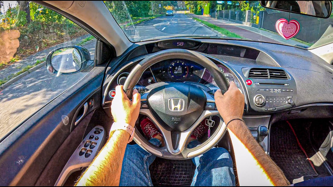 2006 Honda Civic UFO [1.4  86 hp] |0-100| POV Test Drive #2157 Joe Black