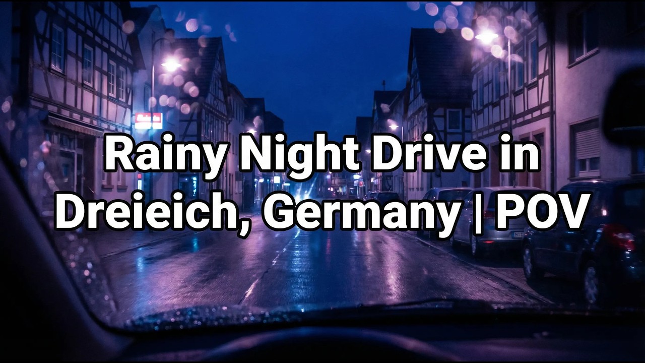Night Driving in Dreieich, Hessen, Germany | Light Rain POV ☔🚗