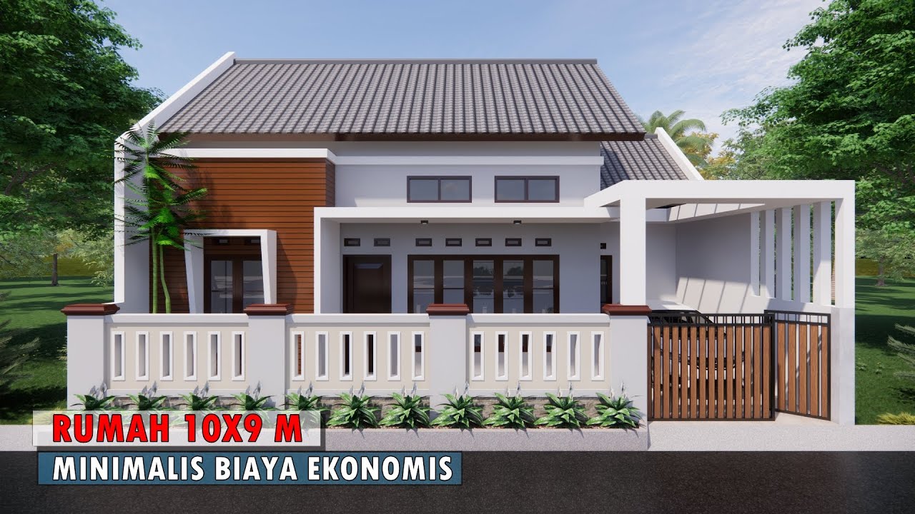 DESAIN RUMAH 10X9 METER 2 KAMAR TIDUR