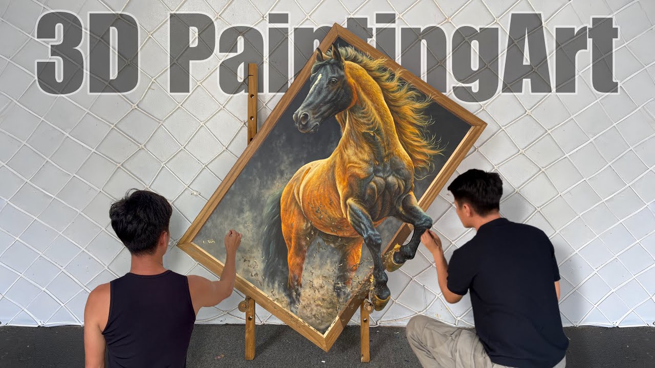 3D Horse Painting Process | Realistic Art in the Making #art #painting #artwork #diy #artist
