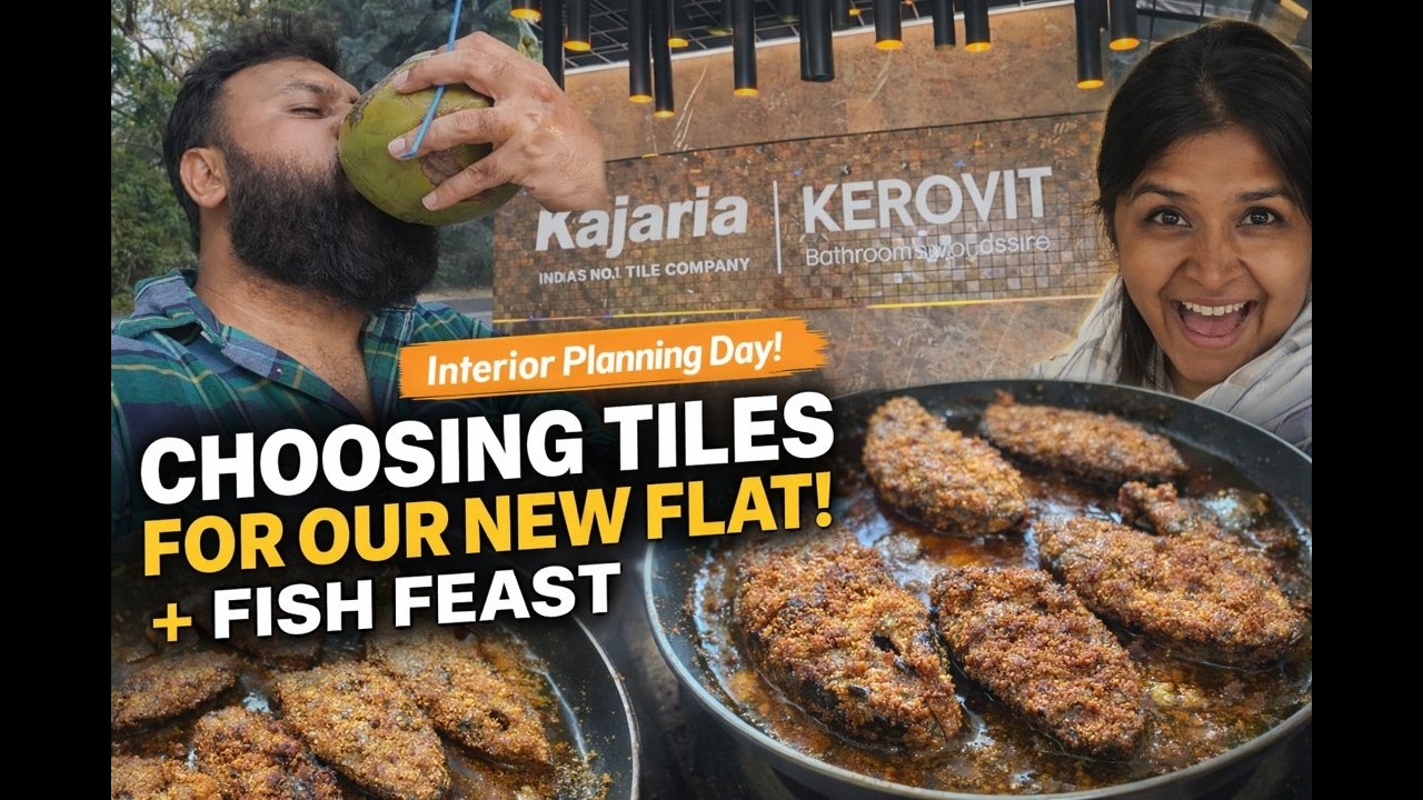 House Interior Planning Day! Kajaria Tiles Showroom Tour + Cooking Surmai & Prawns | Sunday Vlog