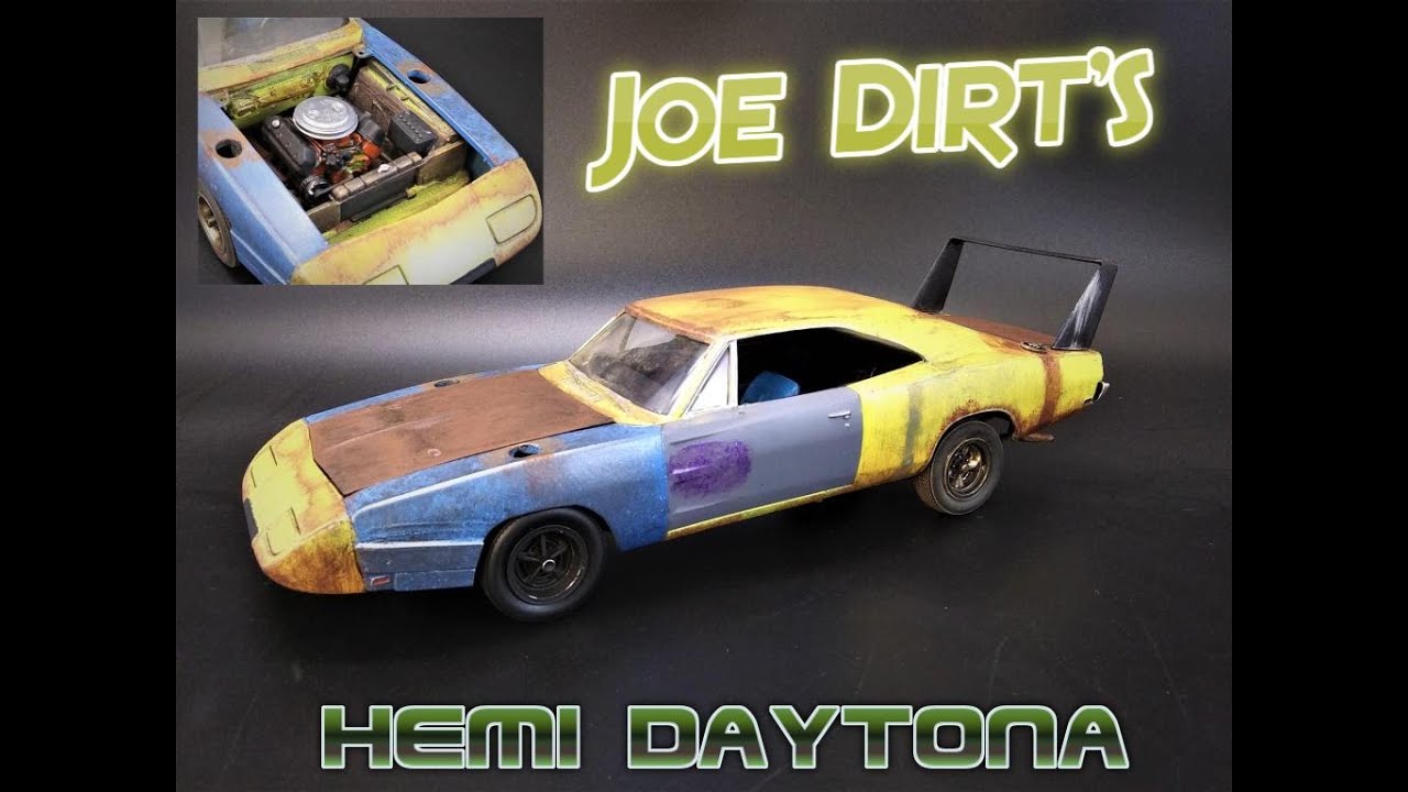1969 Dodge Charger Daytona 426 Hemi JOE DIRT 1/25 Scale Model Kit Build Review Weathering AMT 1232