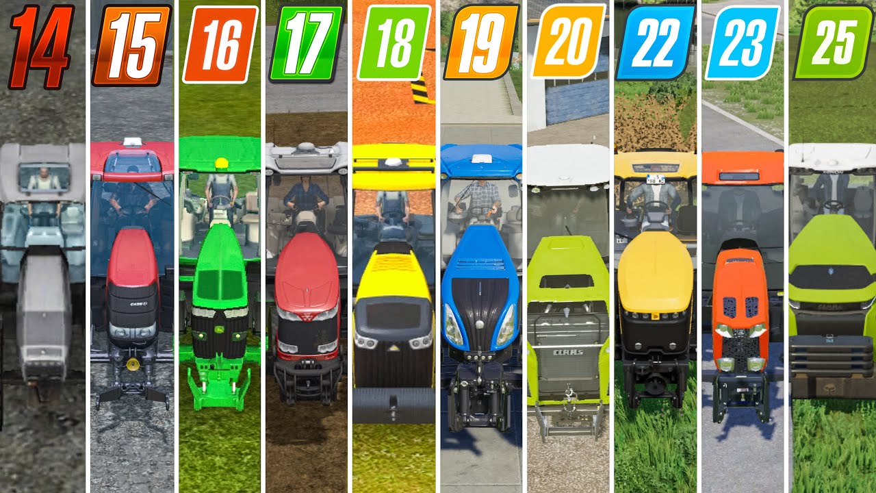 Fs14 vs Fs15 vs Fs16 vs Fs17 vs Fs18 vs Fs19 vs Fs20 vs Fs22 vs Fs23 | Tractor | Timelapse |