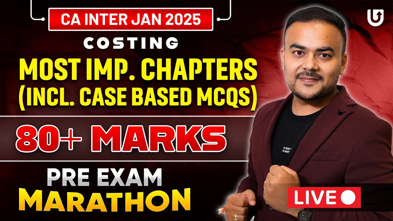 Most Important Chapters Costing  | Pre Exam Marathon | CA Inter Jan 2025 | CA Pranav Popat