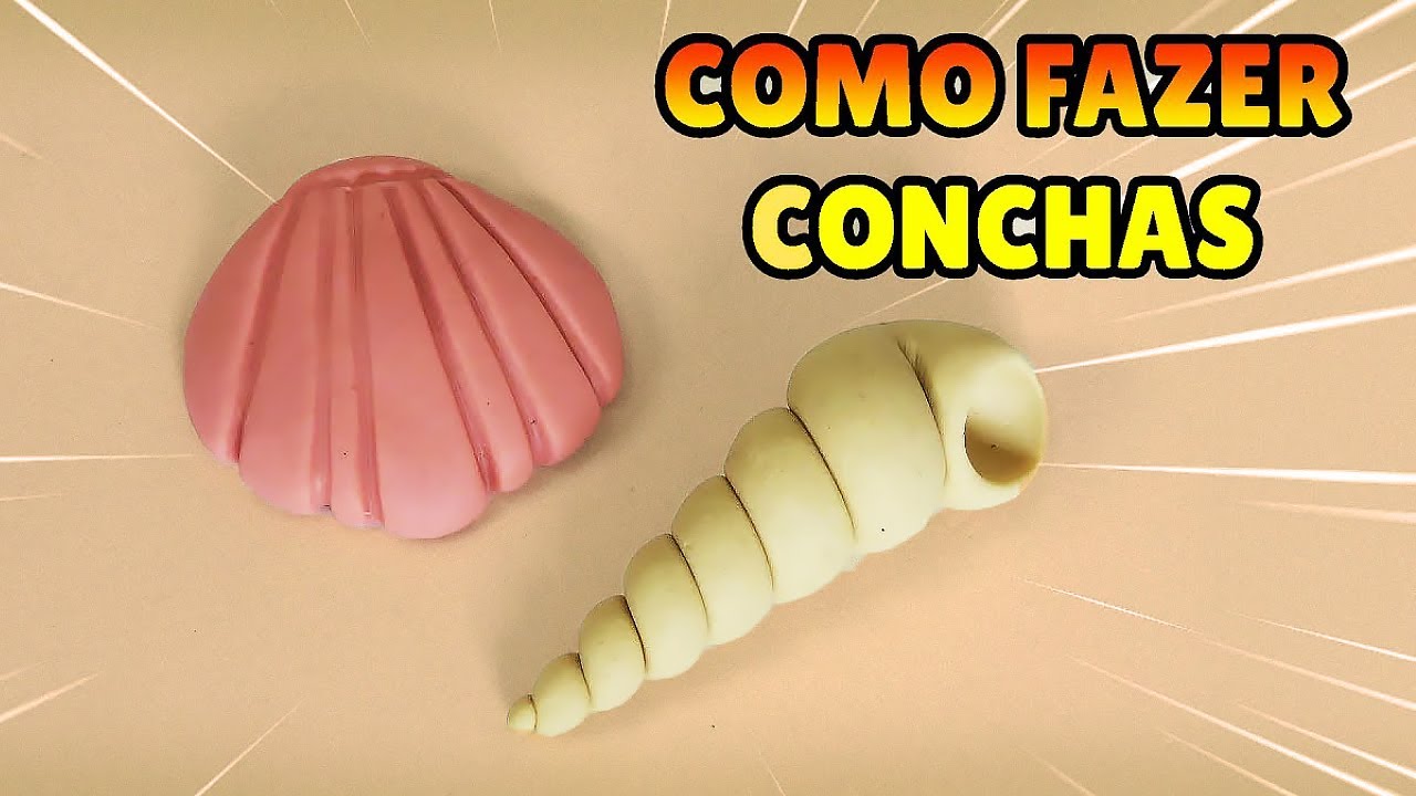 🔴Faça CONCHAS MINIATURA - Tutorial Fácil Biscuit, clay, plastilina , Pasta Americana - DIY
