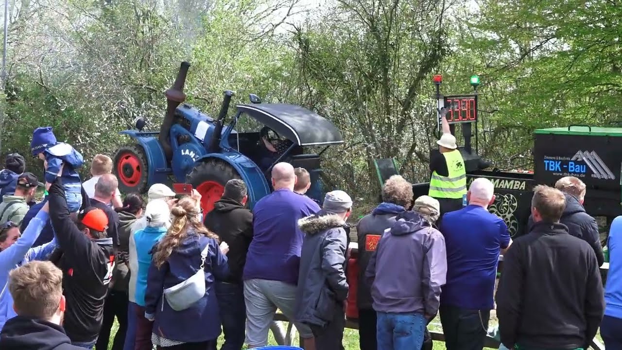 🚜💥💥 Großes Lanz Bulldog Glühkopf ziehen Kühsen 2023 1. Mai Trecker Treck Pulling