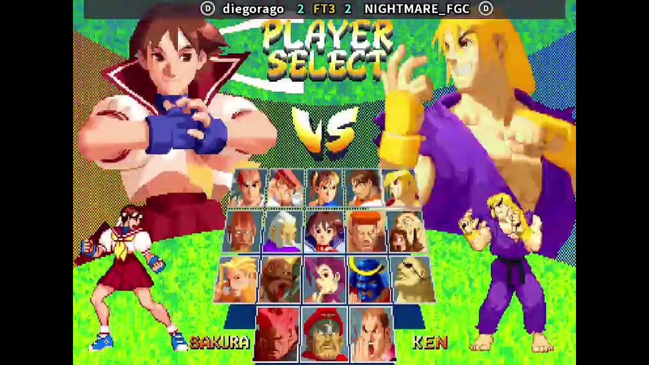 STREET FIGHTER ALPHA 2: 🇦🇷 diegorago Vs NIGHTMARE_FGC 🇧🇷 ( FT 3 ) 
