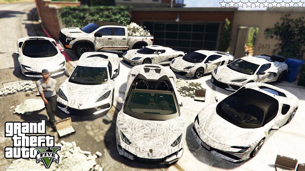 GTA 5 - Stealing MODIFIED DOLLAR LUXURY CARS with Franklin! (Real Life Cars #65)