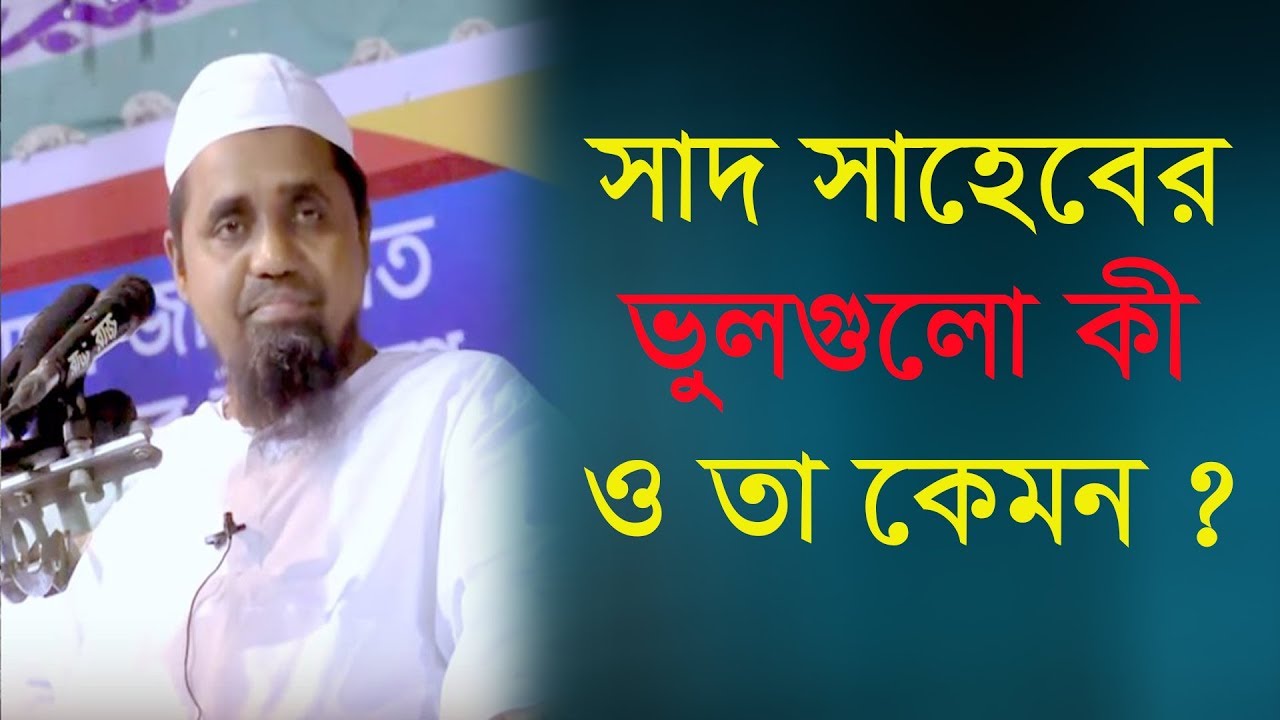 সাদ সাহেবের ভুলগুলো কী এবং তা কোন পর্যায়ের ? || মাওলানা আব্দুল মালেক সাহেব দাঃ বাঃ