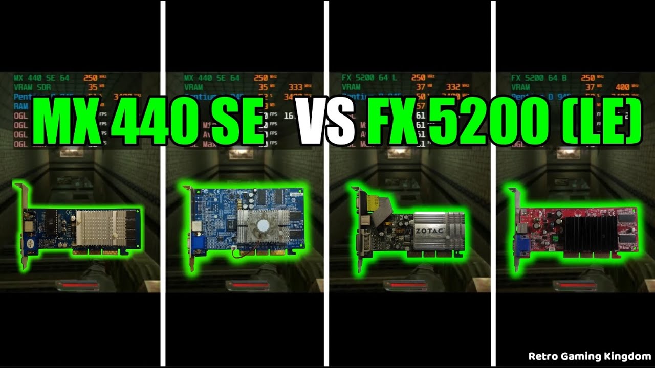 GeForce4 MX 440 SE vs GeForce FX 5200 LE vs GeForce FX 5200 - All 64 bit Test In 8 Games (Part 1/2)