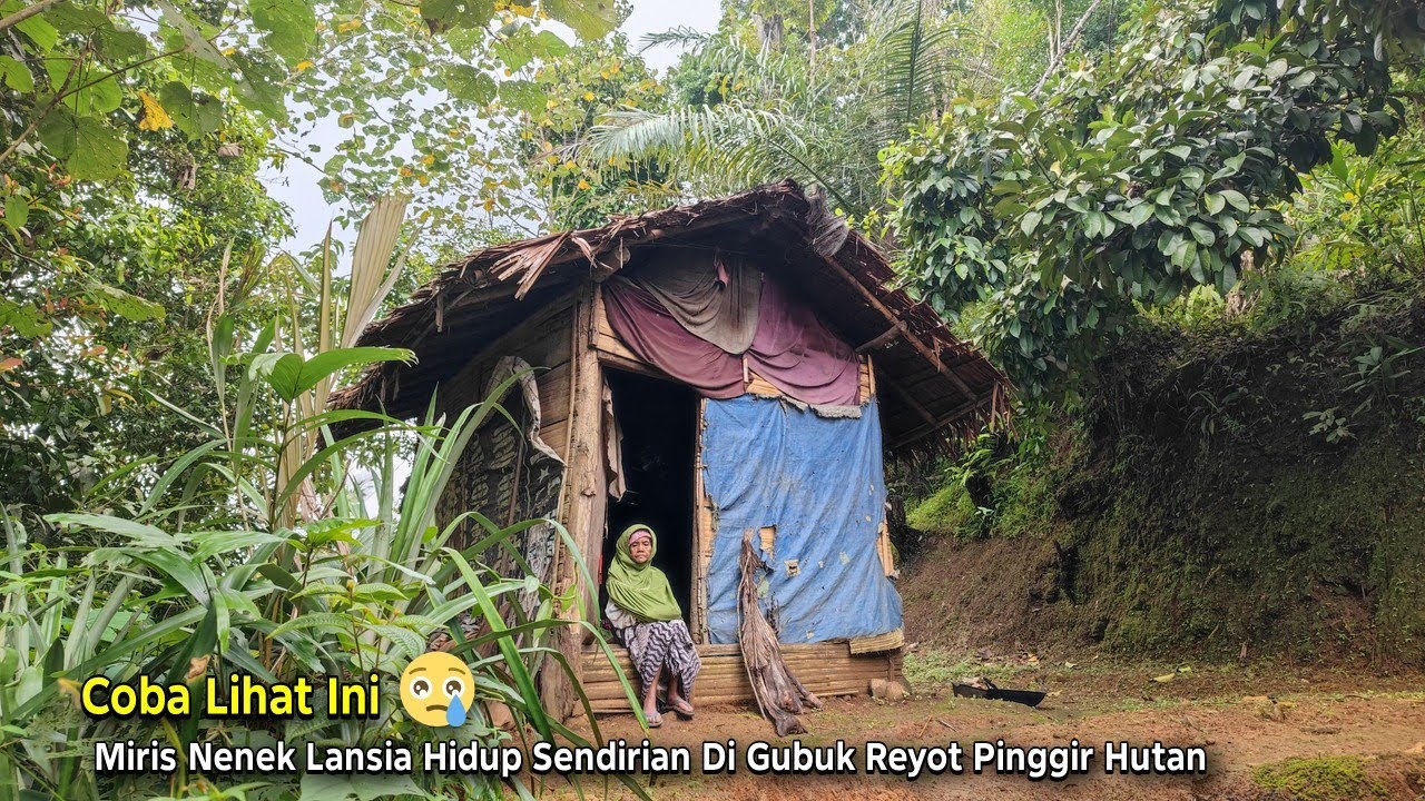 Bikin Haru.. Hidup Sebatang Kara Nenek Lansia Tinggal Sendiri di Gubuk Reyot Pinggir Hutan