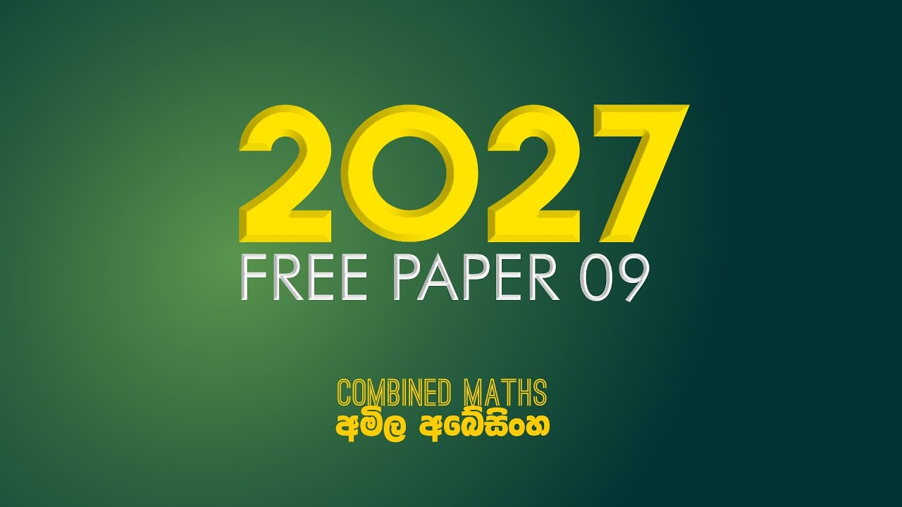 Rank Paper 9 Combined Maths - Amila Abeysinghe