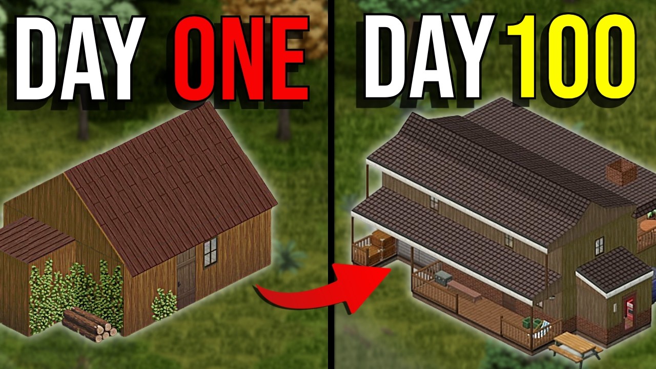 I Tried Surviving 100 Days Alone In A Remote Cabin! | Project Zomboid Movie