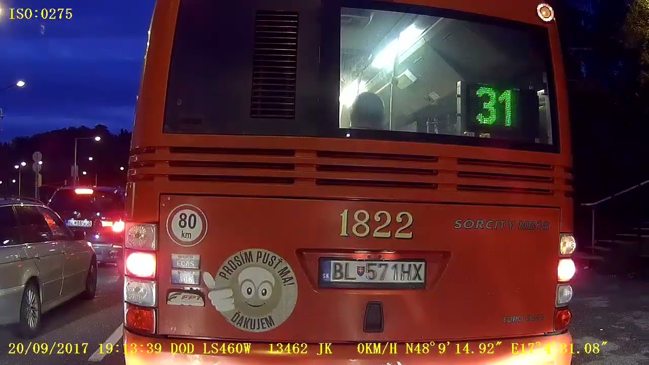 Linka 184 služ jazda 6min pred odch na Zochov&uacute; X31 Sl&aacute;vičie+služ jazda VP, Bratislava