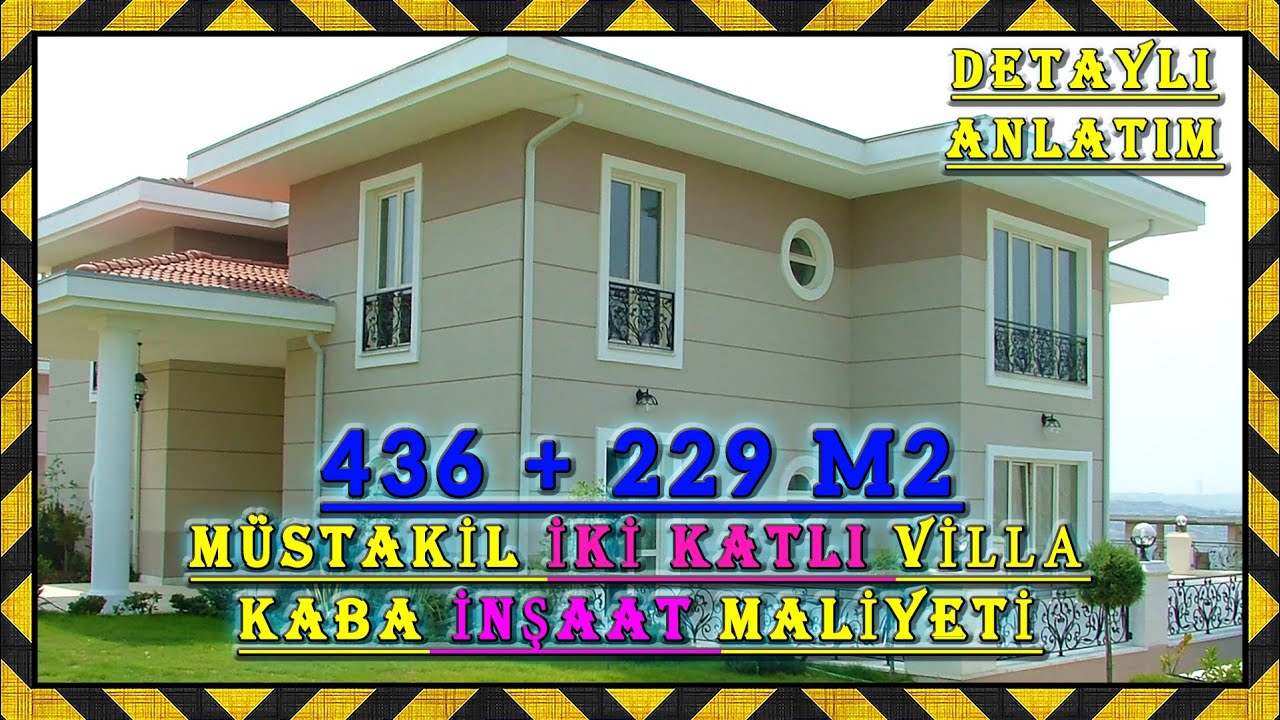 436m2+229m2 MÜSTAKİL İKİ KATLI DUBLEKS VİLLA KABA İNŞAAT MALİYETİ #construction #engineering #villa