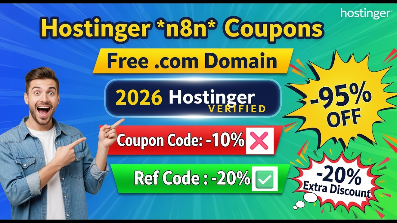 Hostinger n8n Coupon Code [2026 March ] + Free Domain Working Code
