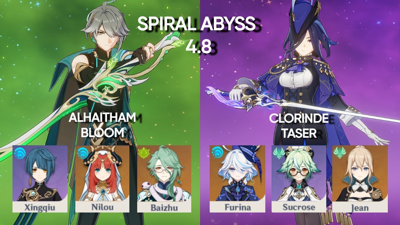 Alhaitham Bloom & Clorinde Taser - Spiral Abyss 4.8 Floor 12 - Genshin Impact