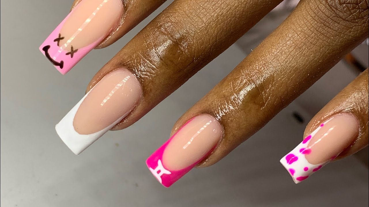 Acrylic overlay on Medium long nails