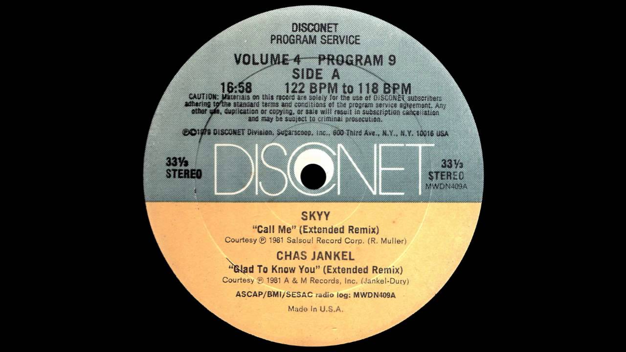 Chas Jankel - Glad to know You (Extended Remix)(Disconet) [1982]