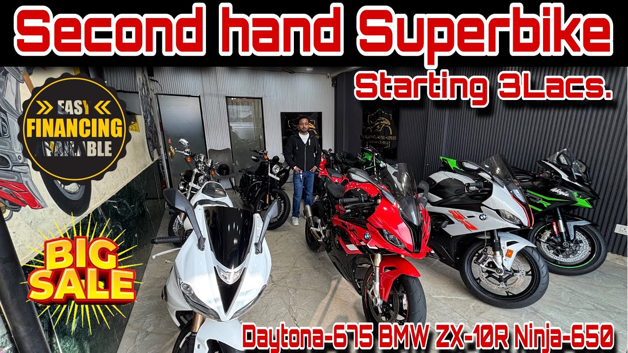 Second hand Superbike sale in Delhi || Starting 3Lacs. Daytona-675 BMW-S1000Rr Kawasaki 650 Harley 