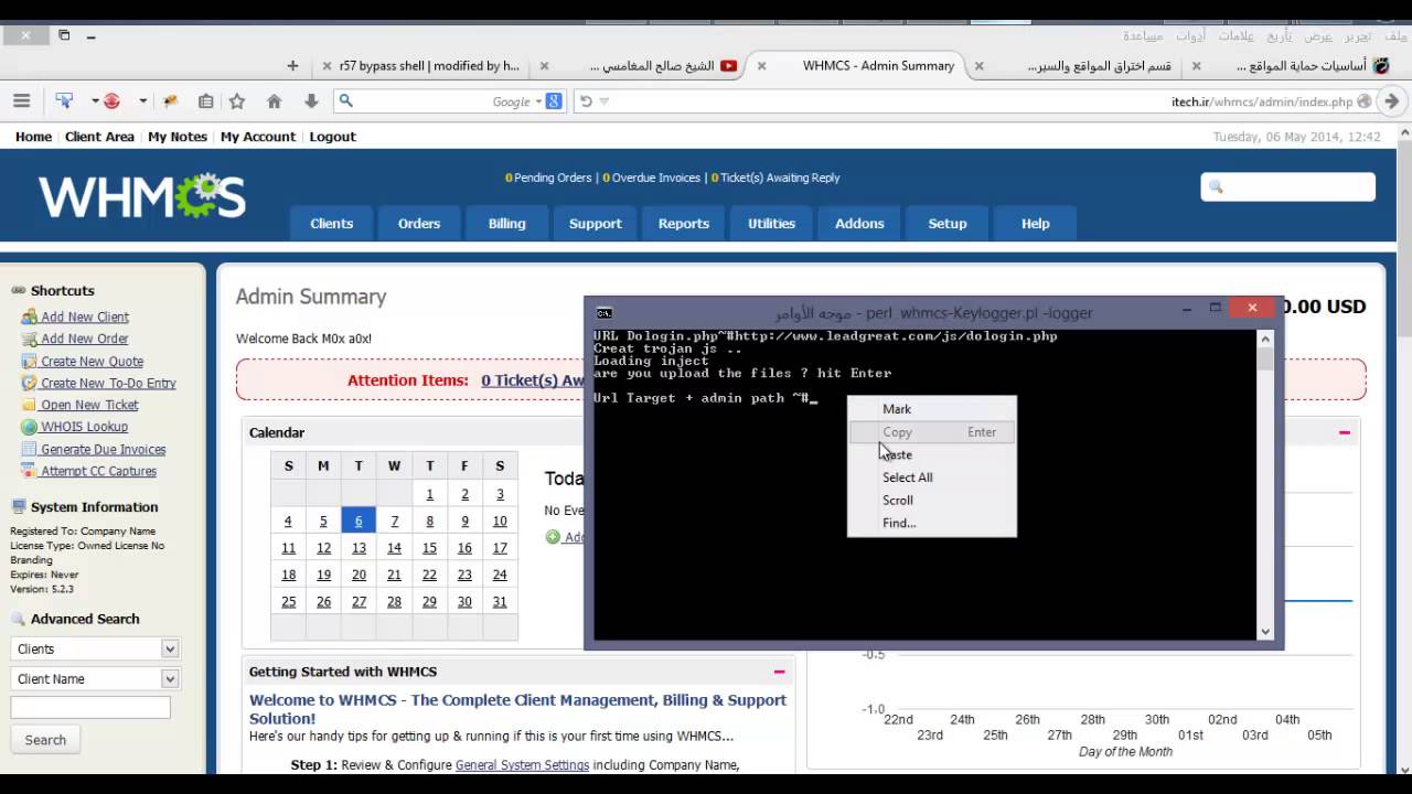 X-Forwarded-For Whmcs XSS inject [keylogger]