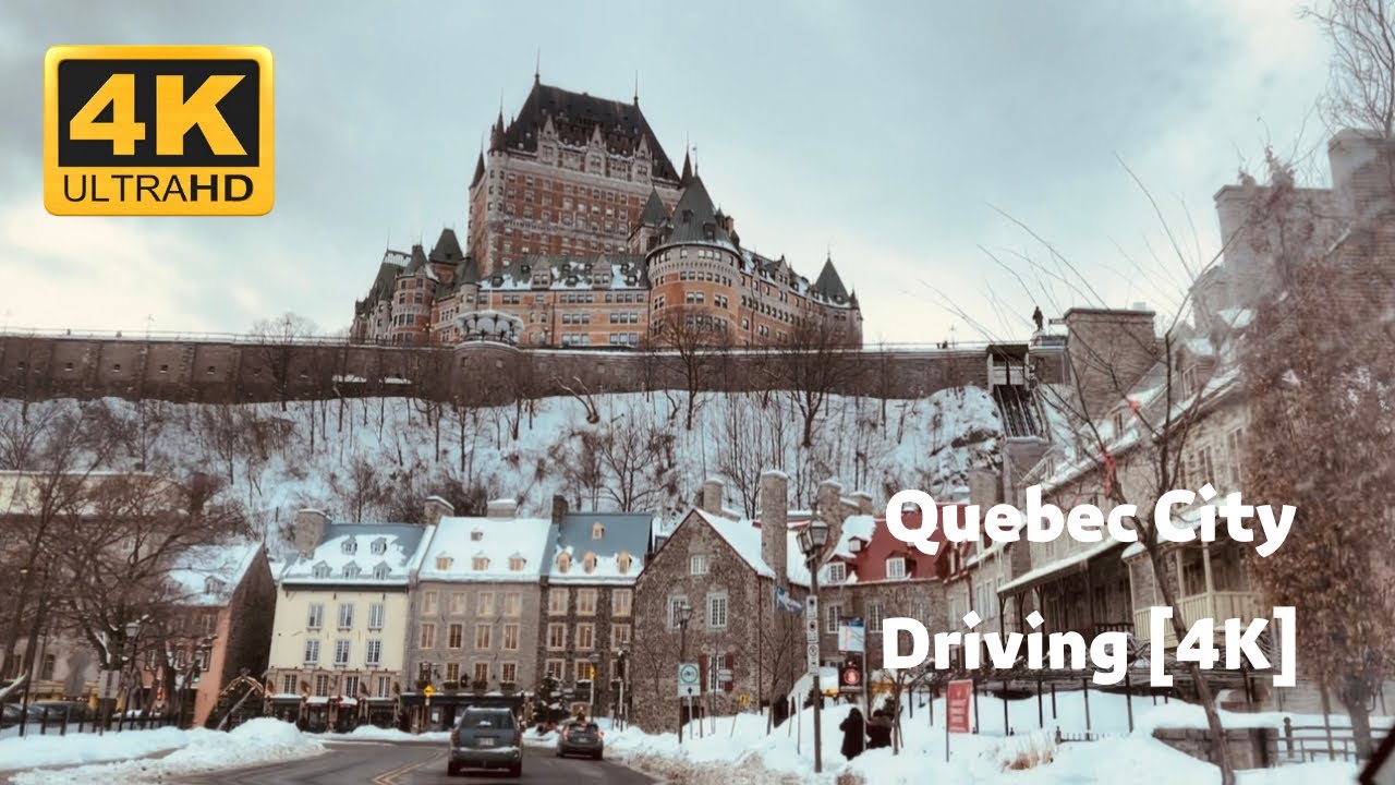 【4K】 Old Quebec City Driving It snowed heavily on March 19