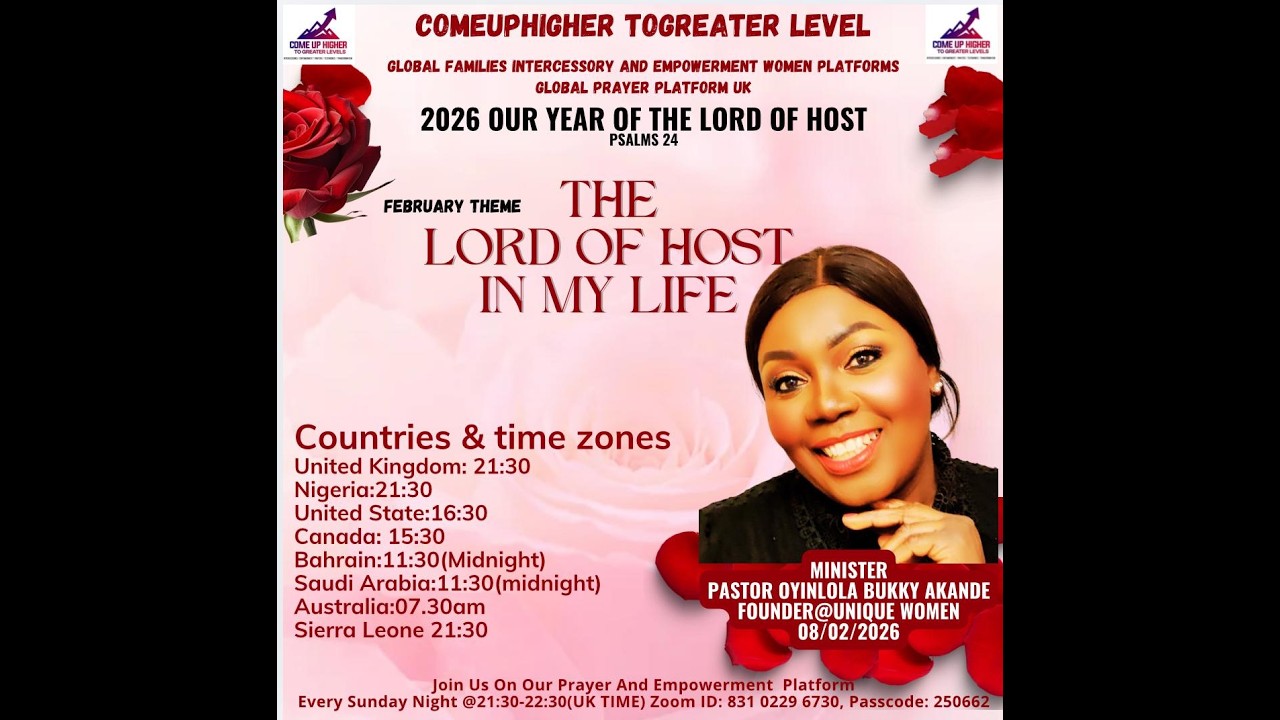 Comeuphigher Togreaterlevels Sundays Prayer Meeting On CUH2GL Global Platform