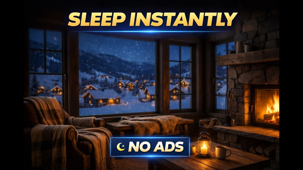 Cozy Fireplace by the Window | Brown Noise for Deep Sleep (10 Hours)