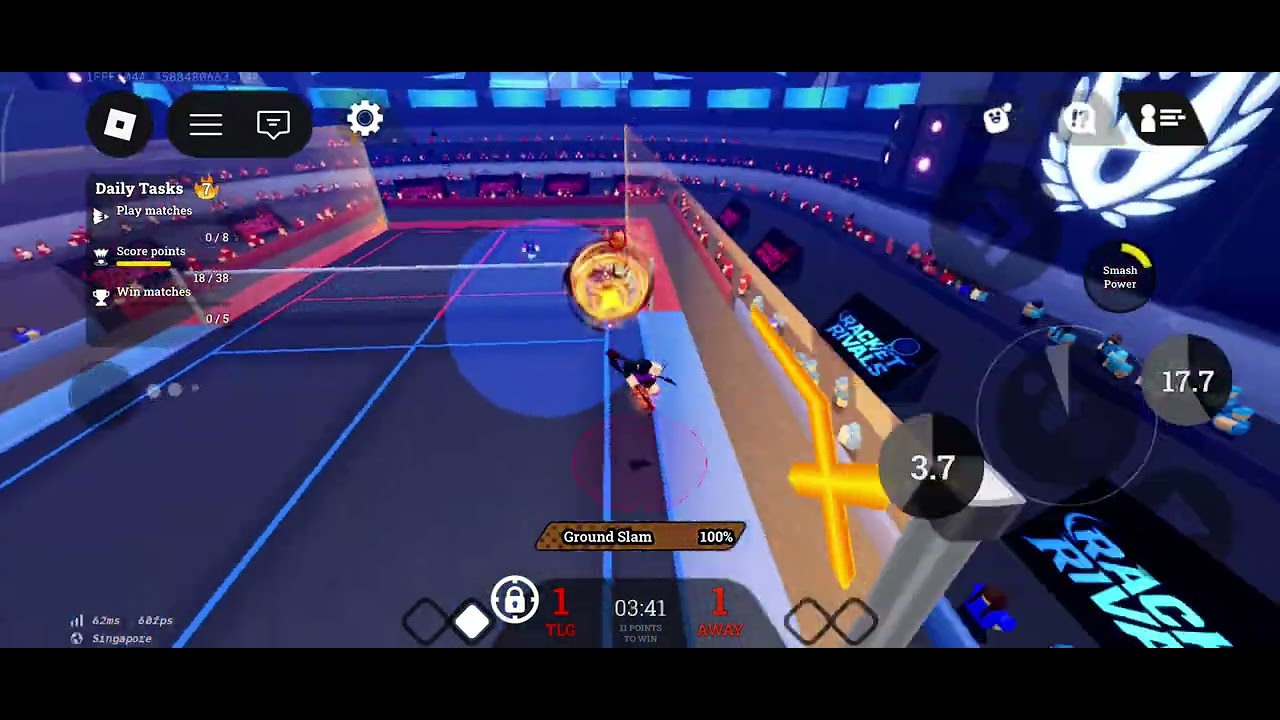 Racket rivals ranked 1vs1 day 11