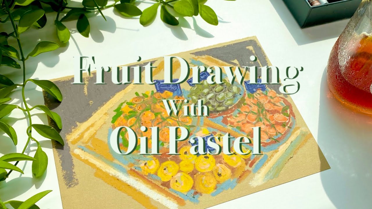 오일파스텔로 과일 파는 마켓 모습 그리기  | Fruit Drawing with Oil Pastel