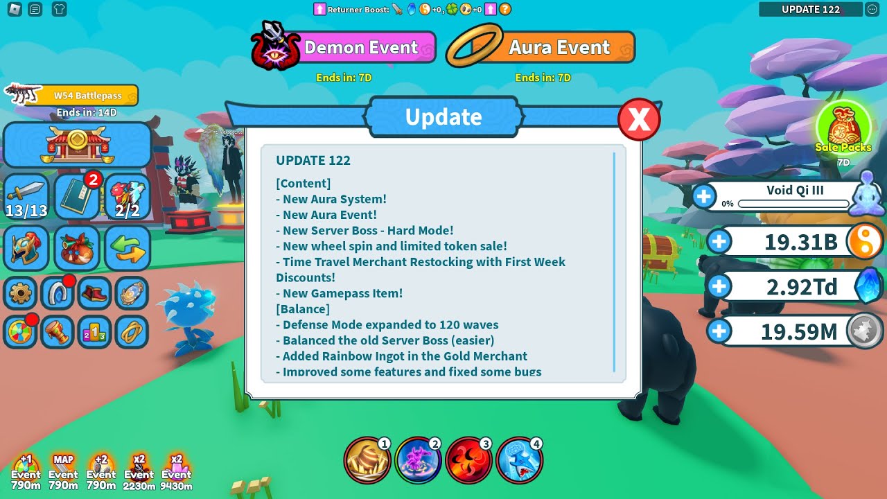 New 122 update in my lovely game weapon fighting simulator
