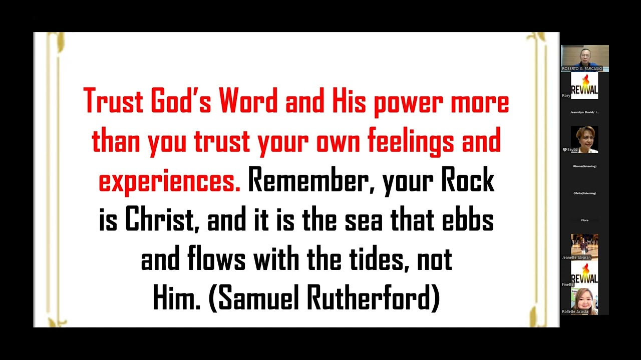 LIVING BY FAITH, NOT BY FEELINGS | PTR. ROBERT PARCASIO